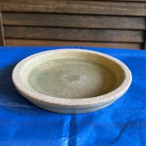 Glazed Green and Tan Candle Holder